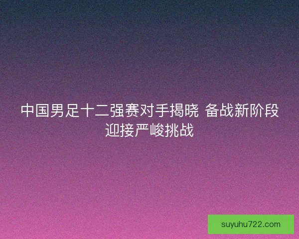 中国男足十二强赛对手揭晓 备战新阶段迎接严峻挑战