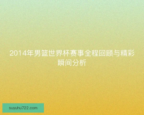 2014年男篮世界杯赛事全程回顾与精彩瞬间分析
