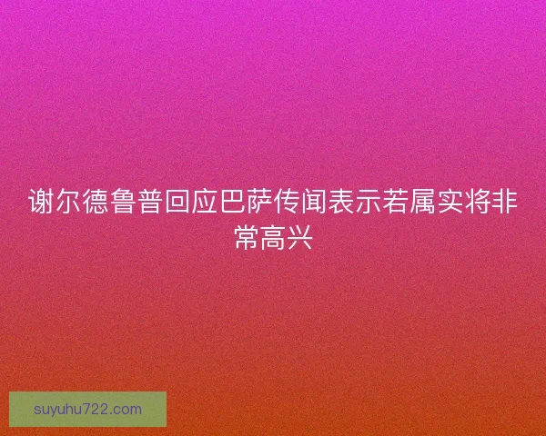 谢尔德鲁普回应巴萨传闻表示若属实将非常高兴